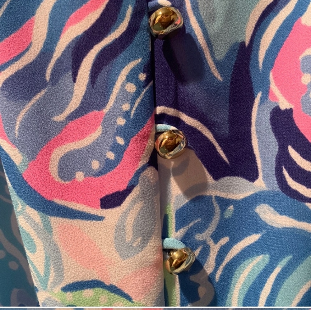 NWOT Pulitzer Resort Mareena Maxi Dress Saltwater Blue Shade Seekers XL - Picture 4 of 11